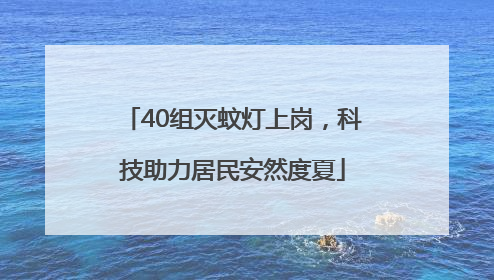 40组灭蚊灯上岗，科技助力居民安然度夏