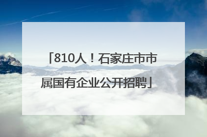 810人！石家庄市市属国有企业公开招聘